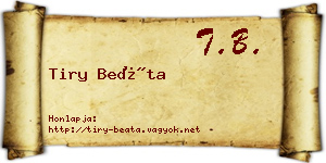 Tiry Beáta névjegykártya